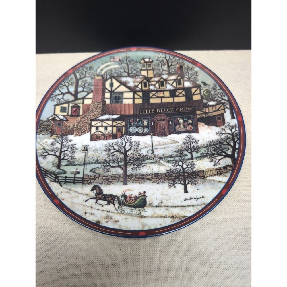 The Bradford Exchange The Black Crow Antique Shoppe Plate by Charlies Wysocki